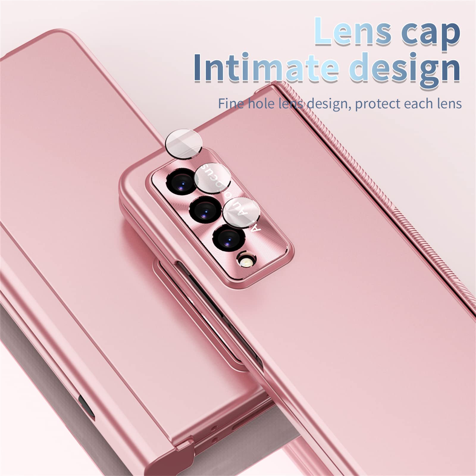 Premium 4-in-1 Magnetic Hinge Protection Case for Samsung Galaxy Z Fold 3 5G - Includes S Pen Holder & Replacement S Pen (Pink) | Shockproof Cover for Work, Travel & Everyday Use