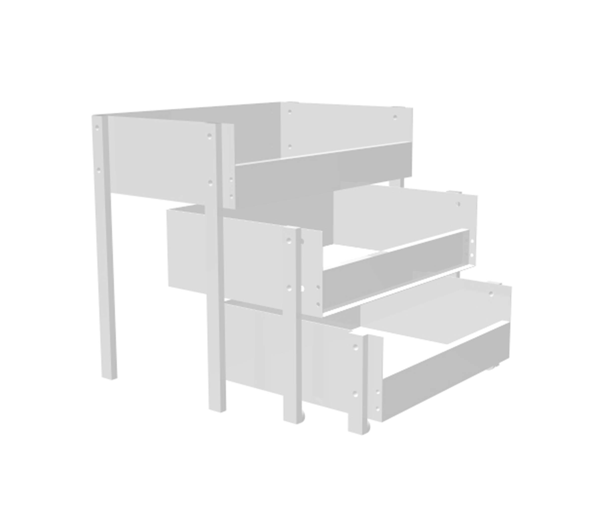 FixtureDisplays® 3-Tier Drawer Organizer - 16 x 14 x 10 Inches White Plastic Storage Bins for Desk, Kitchen & Bathroom Organization - Stackable Tabletop Organizer for Office Supplies, Makeup & Utensils