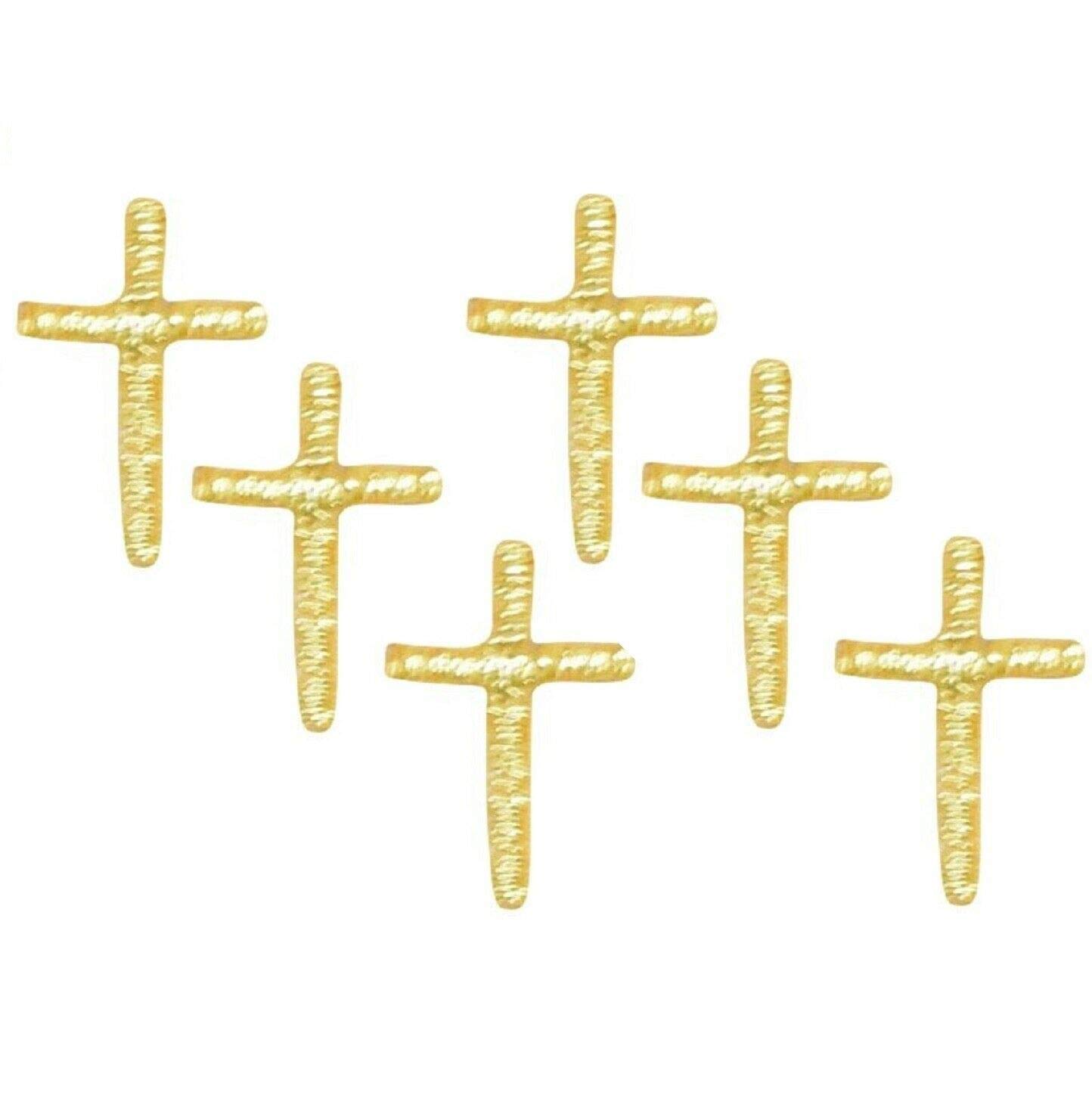 Mini Gold Jesus Iron On Applique Patches - 6 Pack Christian Badges for Hats, Shirts, Shoes & DIY Crafts - Perfect for Religious Apparel, Denim Jackets & Accessory Customization