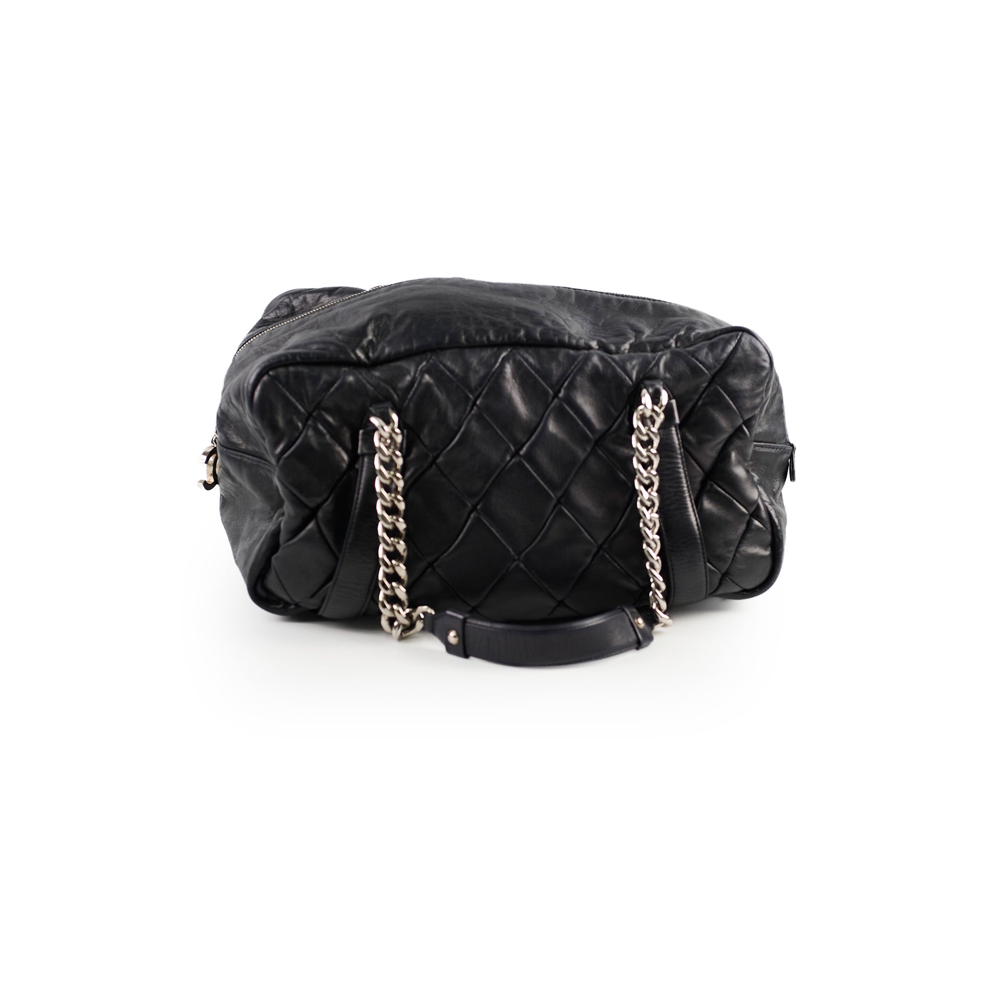 Chanel Bowling Black Lambskin Shoulder Bag Series 12 - Luxury Leather Handbag for Women, Perfect for Parties, Dating & Everyday Use