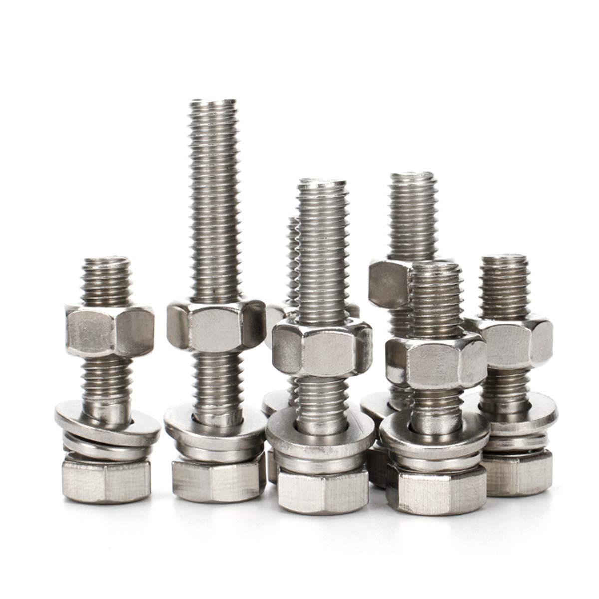 1/4-20x1 Stainless Steel Hex Screws & Nuts Kit (10 Sets) - for DIY & Repairs
