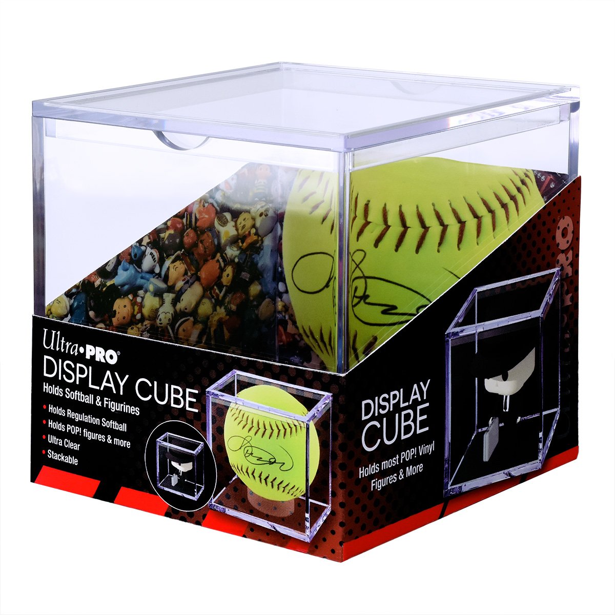Ultra Pro Softball Display Cube Holder - Fits Most Vinyl Funko Pop Figures - Perfect for Collectors & Home Office Decor