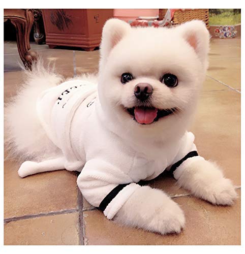 Premium Dog Bathrobe - Soft & Warm Quick-Drying Pet Towel Coat for Small Dogs & Cats (White, Size S) - Perfect for Post-Bath, Winter Warmth & Cozy Lounging