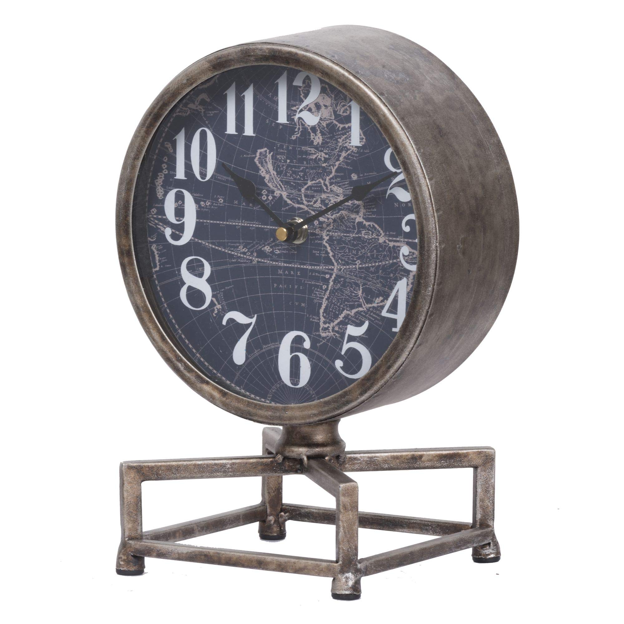 Vintage Blue and Gray Table Clock - 11