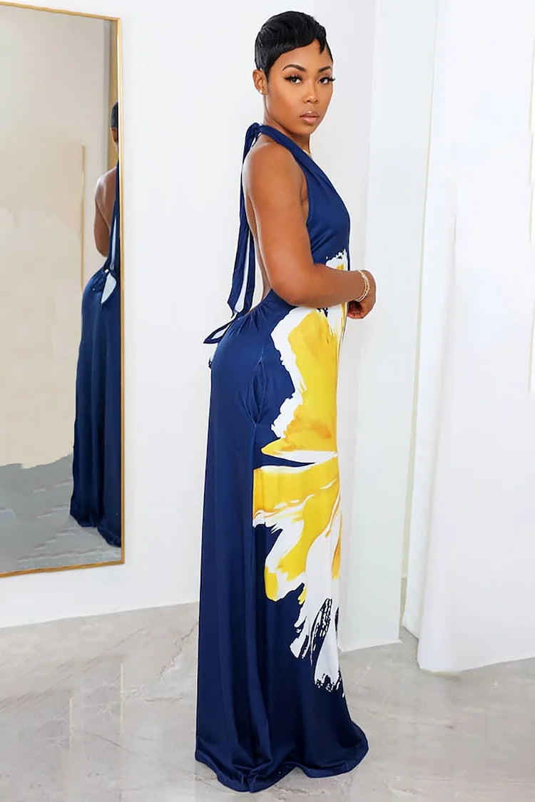 Athena Halter Dress for Women - Elegant Summer Party & Beachwear - Flowy Boho Maxi Dress with Adjustable Straps & Side Pockets | Perfect for Weddings, Vacations, and Date Nights