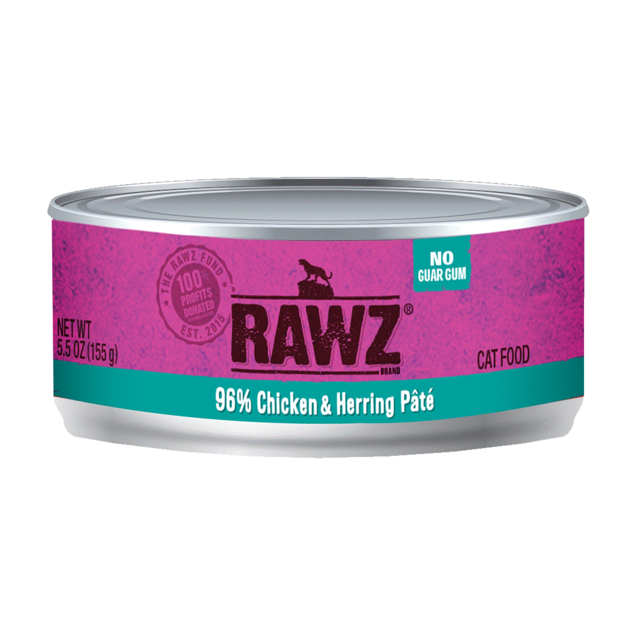 RAWZ 96% Chicken & Herring Pate Wet Cat Food - Grain-Free, High Protein for Adult & Senior Cats - Perfect for Picky Eaters & Digestive Health