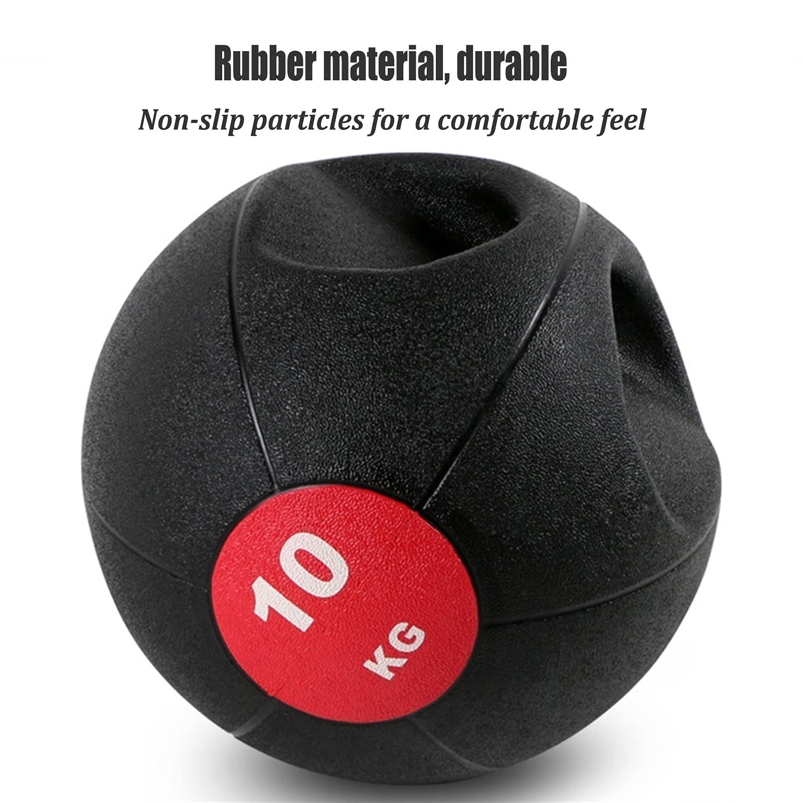 Double Handle Medicine Ball 3kg/6.6lb - Rubber Core Training & CrossFit Equipment for Strength, Throwing Exercises - Perfect for Home Gym Workouts, Functional Training & Rehabilitation Therapy