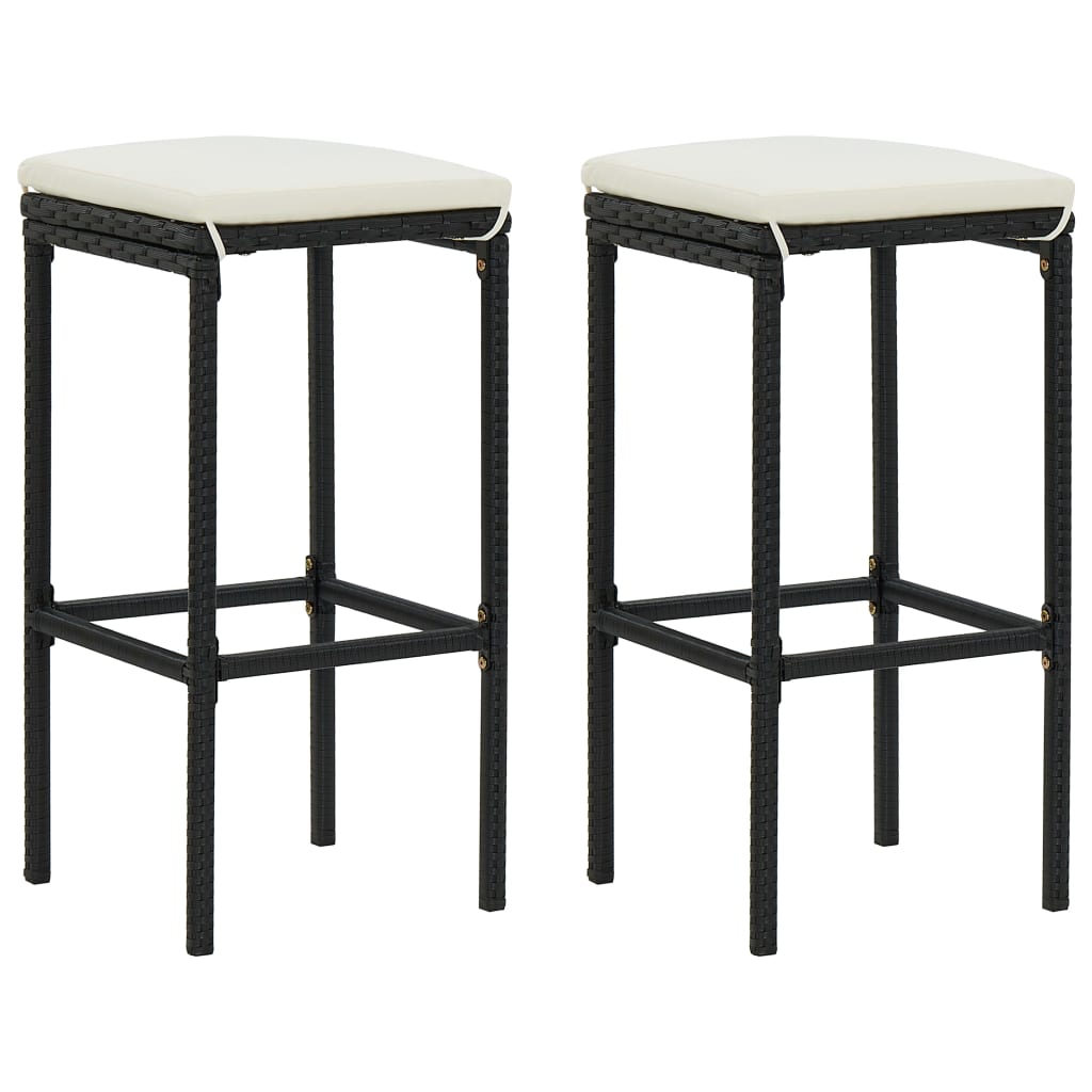 Stylish Avery Bar Set - Black Poly Rattan Outdoor Furniture for Patio, Garden, or Poolside Relaxation