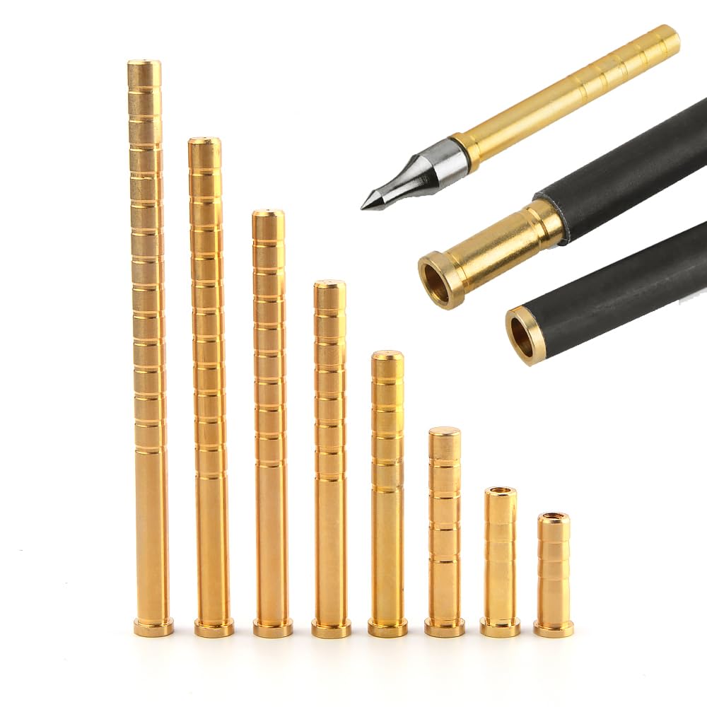 12-Pack SHARROW Archery Arrow Copper Insert Screws - Brass Arrowhead Connectors for 6.2mm Shafts | Perfect for Target Practice & Hunting Accessories
