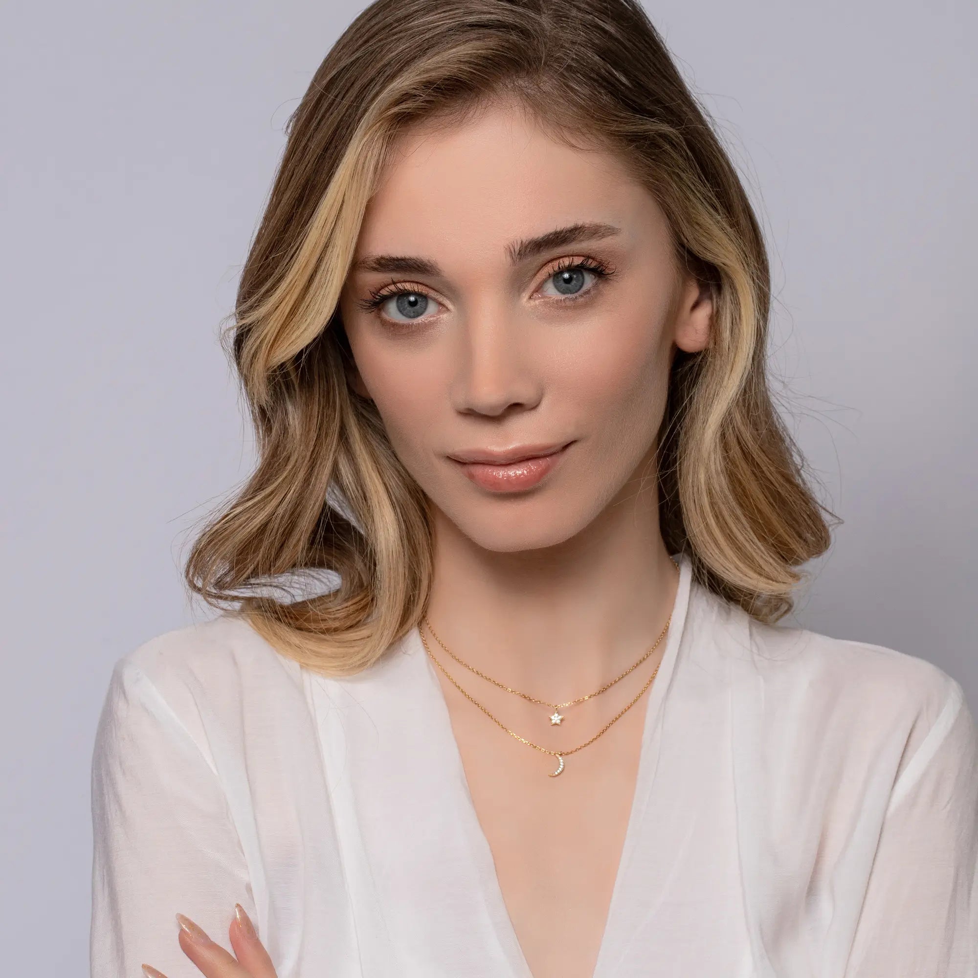 Moon and Star Necklace for Women - Dainty Celestial Jewelry, 925 Sterling Silver Pendant with Adjustable Chain - Perfect for Gifts, Everyday Wear & Boho Fashion