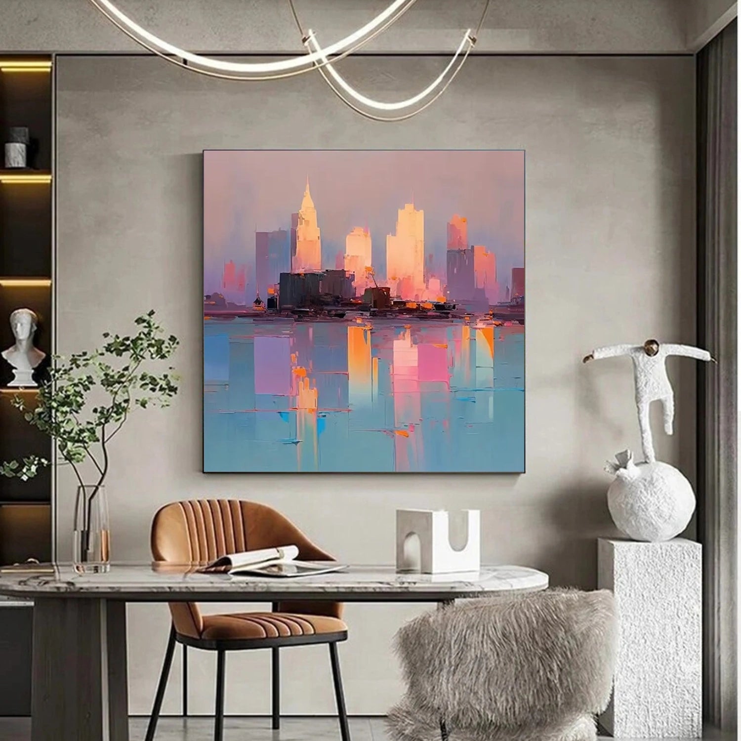 Abstract Urban Landscape Painting #UL 033 - Modern Wall Art for Living Room, Bedroom & Office Decor