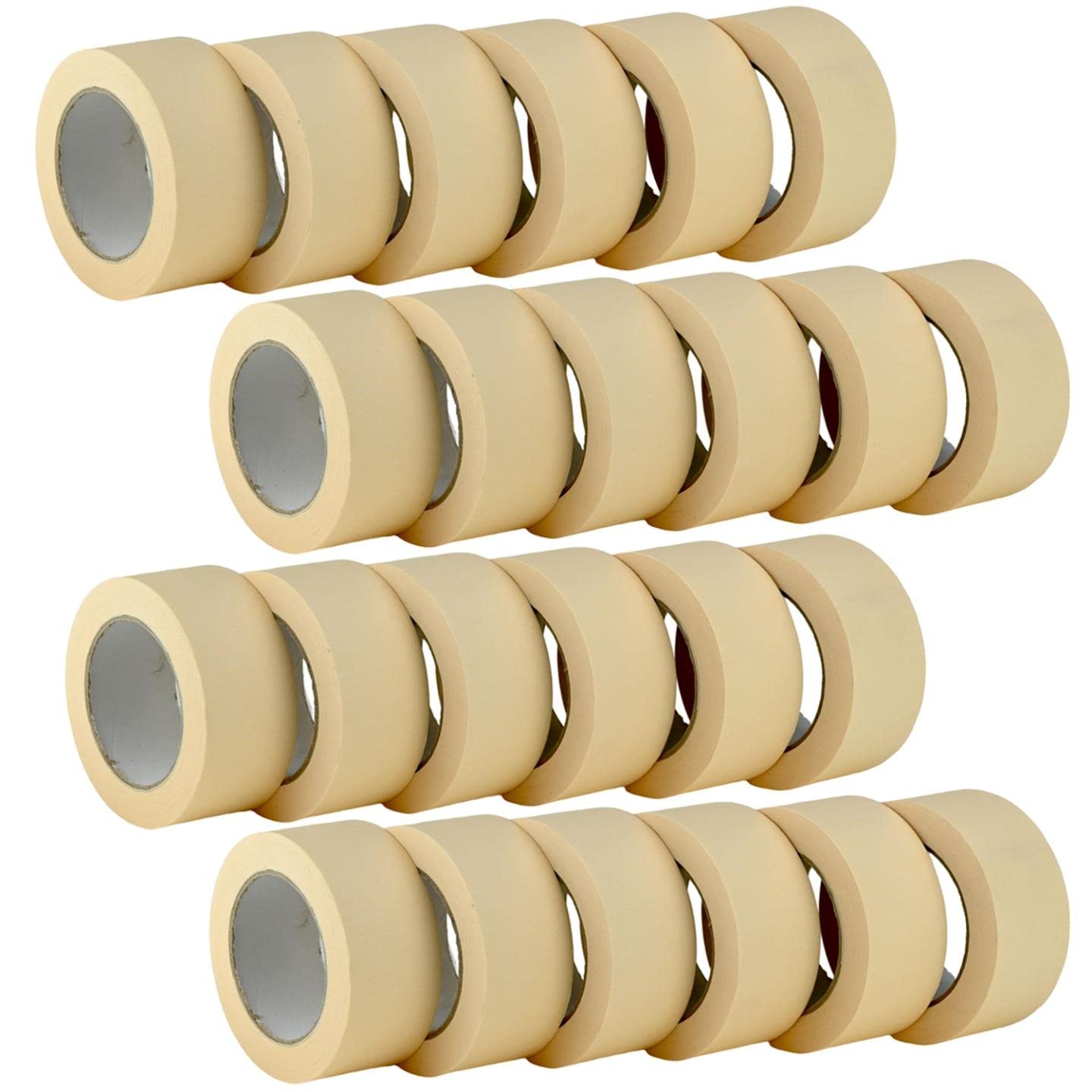 STADEA 2 Inch Wide White Masking Tape - High Performance Multi-Surface Adhesive for Painting, Labeling & Crafts - 55 Yards per Roll (Pack of 24) - Perfect for Home Improvement, Office & DIY Projects