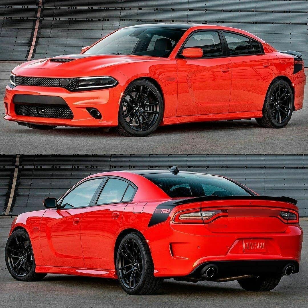 Dodge Charger 2015-2020 Daytona Tail Band Vinyl Decals Stickers - Matte Black Racing Stripes Graphic Kit for Car Customization & Street Style Enhancement