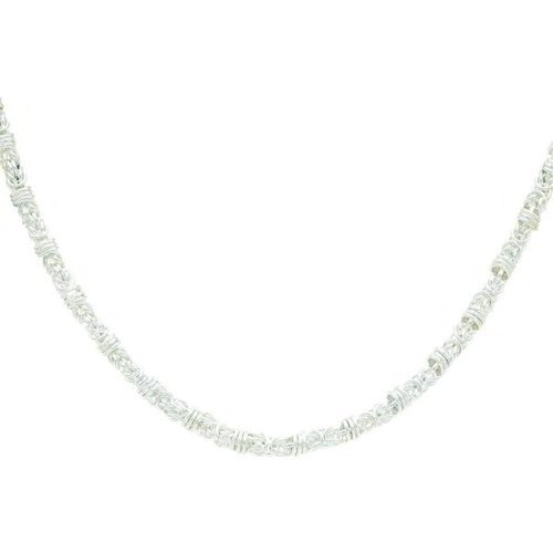 FindingKing Sterling Silver Byzantine Chain Necklace 18