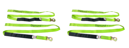 2-Pack 8' Diamond Weave Wheel Lift Straps with Flat Snap Hooks - Heavy Duty Towing & Recovery Straps for Trucks, SUVs, ATVs - Ideal for Off-Roading, Vehicle Recovery & Emergency Towing