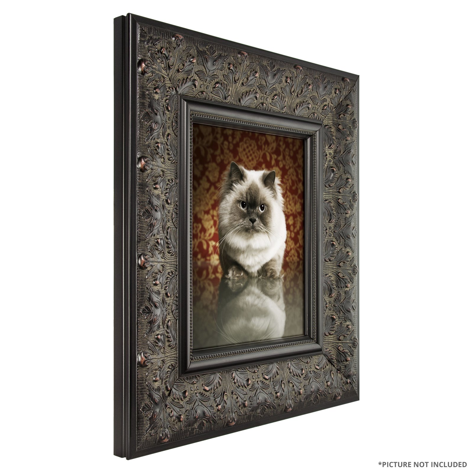 Craig Frames Borromini 24x36 Inch Ornate Picture Frame in Black Walnut - Elegant Wall Decor for Living Room, Bedroom & Office Photos