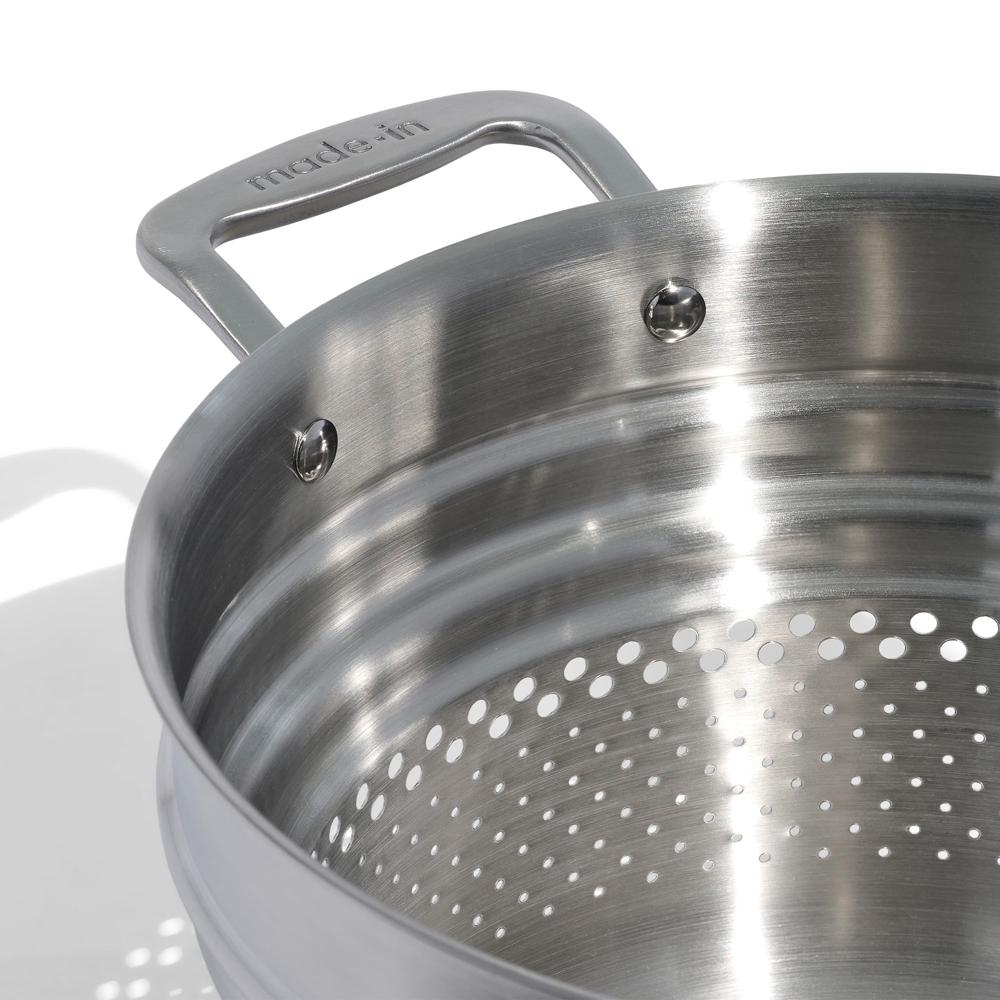 Premium Stainless Steel Pasta Insert for 6 & 8 QT Stock Pots - Professional Cookware Made in Thailand - Perfect for Pasta Cooking, Steaming Vegetables & Meal Prep
