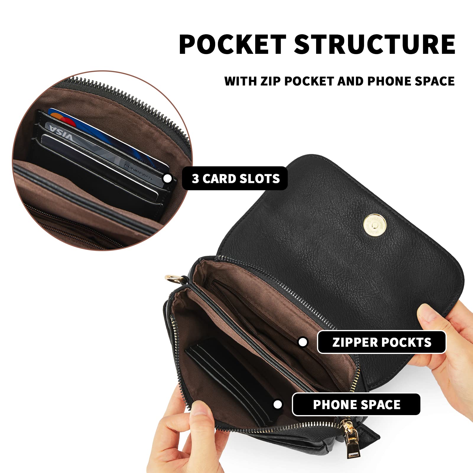 CHOLISS Women's Vegan Leather Small Crossbody Bag - Adjustable Strap Mini Phone Purse for Travel, Shopping & Everyday Use