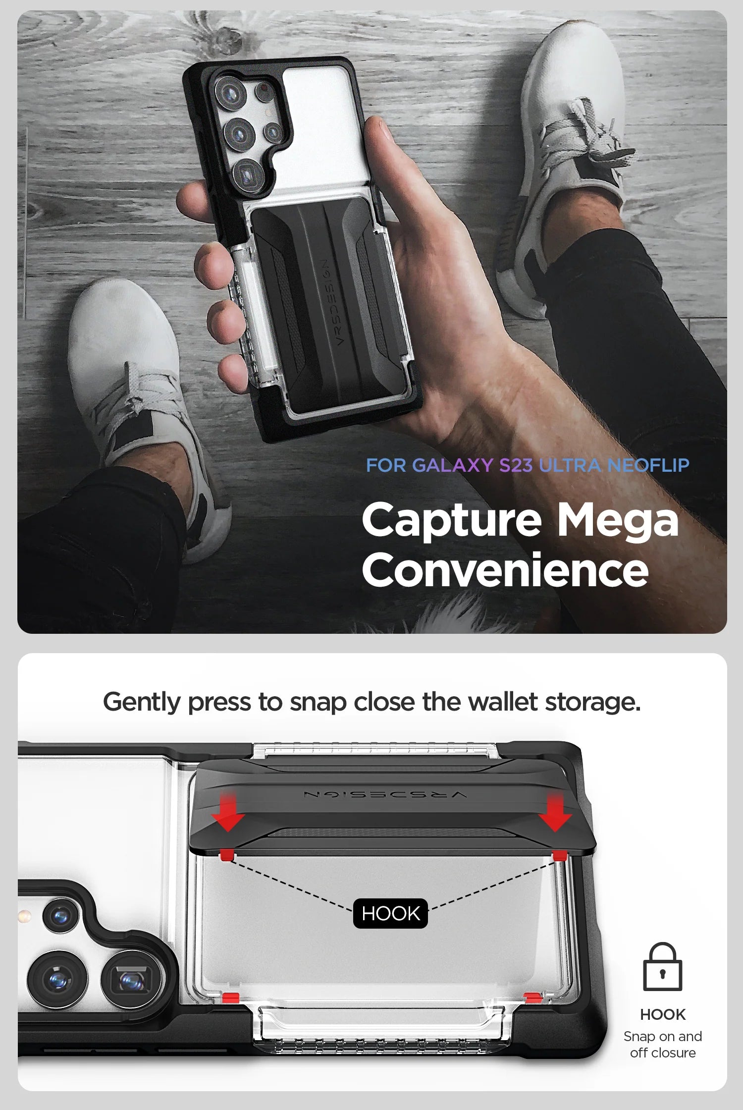 Samsung Galaxy S23 Ultra Case with Neo Flip Active Cover - Durable Protection for Work, Travel & Outdoor Adventures