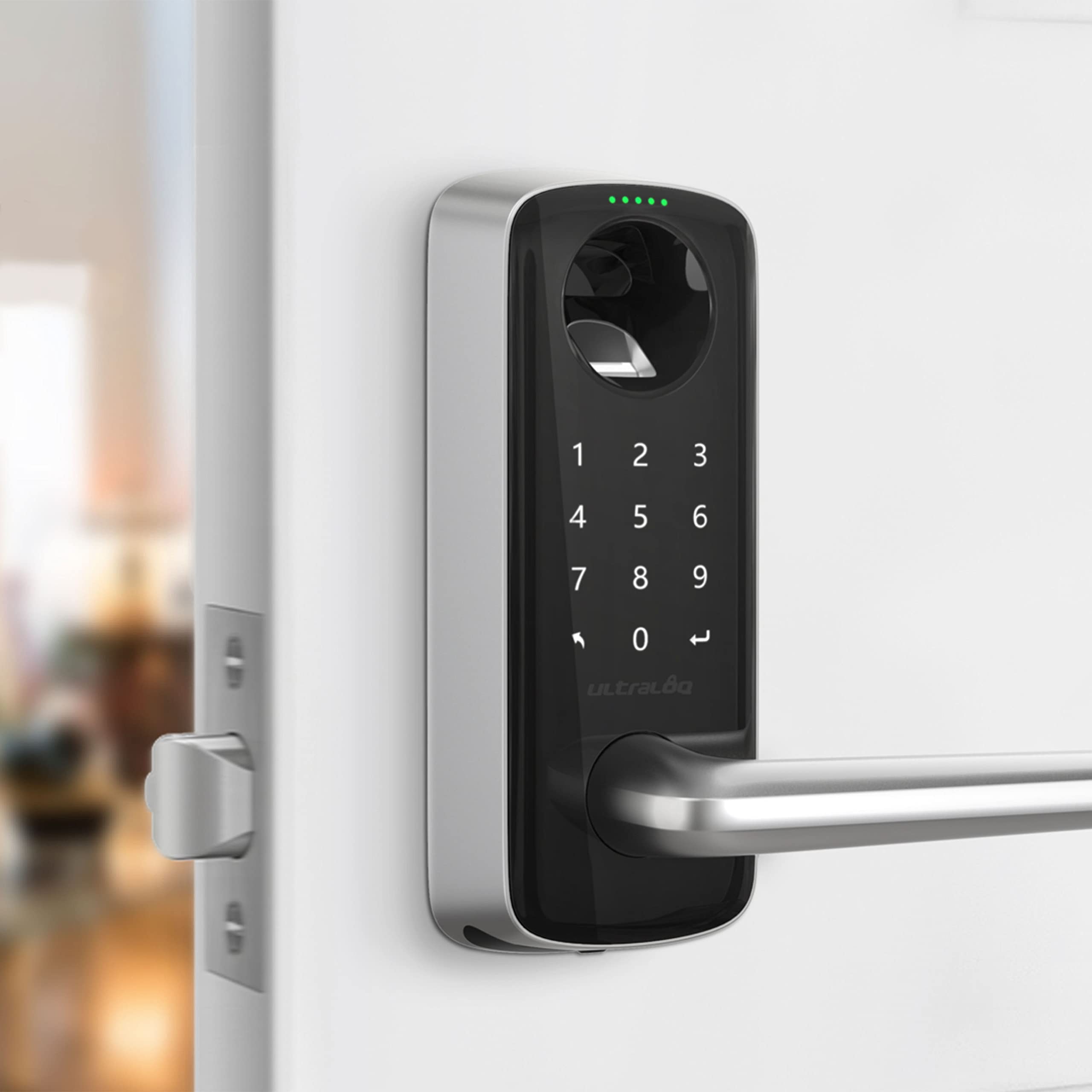 Ultraloq Lever Heavy Duty Smart Lock - 5-in-1 Keyless Entry Door Lock with Fingerprint, Keypad & Voice Guide | Secure Front Door Smart Lock for Home, Office & Business Use | Perfect for Modern Smart Homes & High-Traffic Commercial Spaces