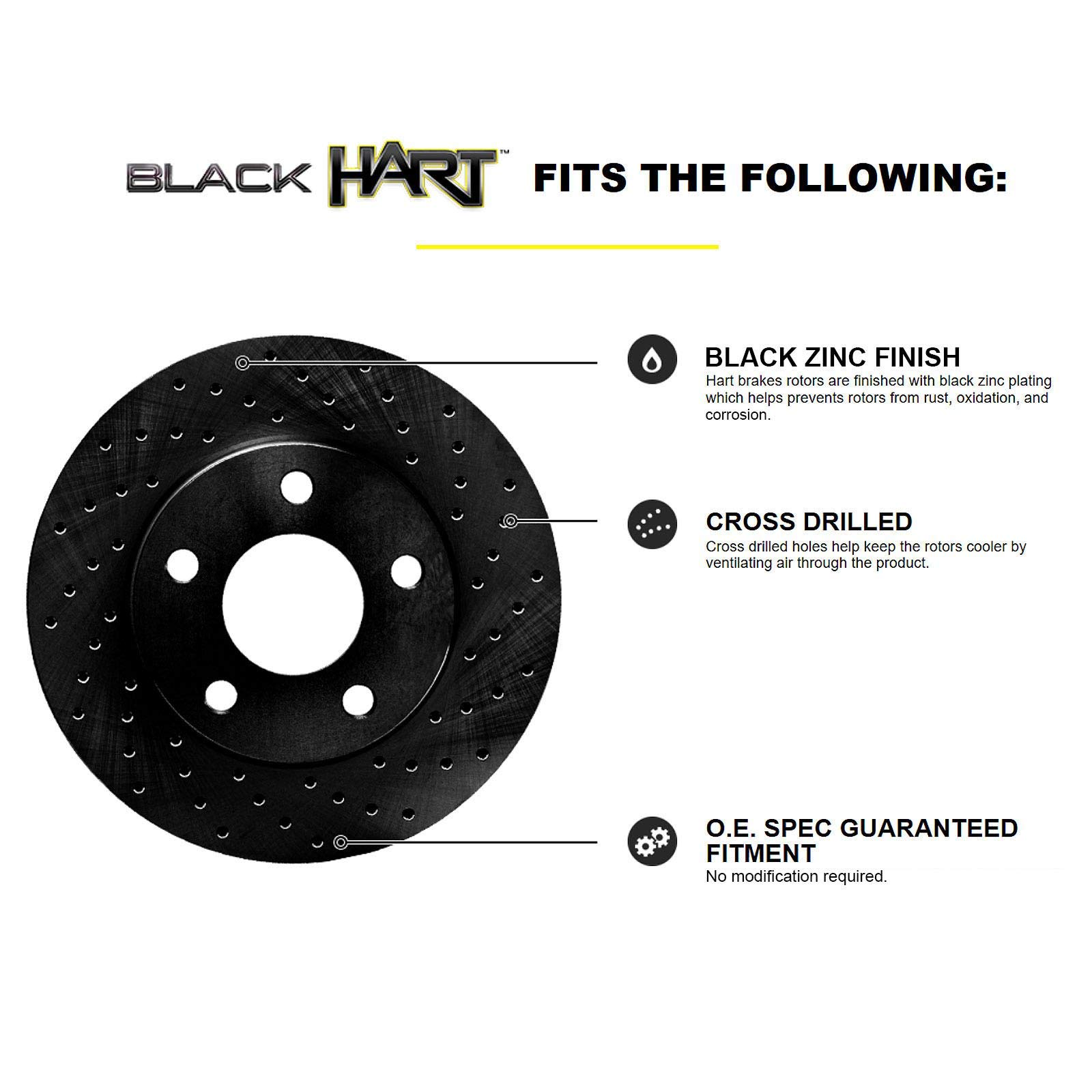 Hart Ceramic Rear Brake Pads and Rotors Kit for 1995-2000 Lexus LS400 - High Performance Braking System for Smooth Stops & Extended Durability | Perfect for City Driving, Highway Commuting & Daily Use