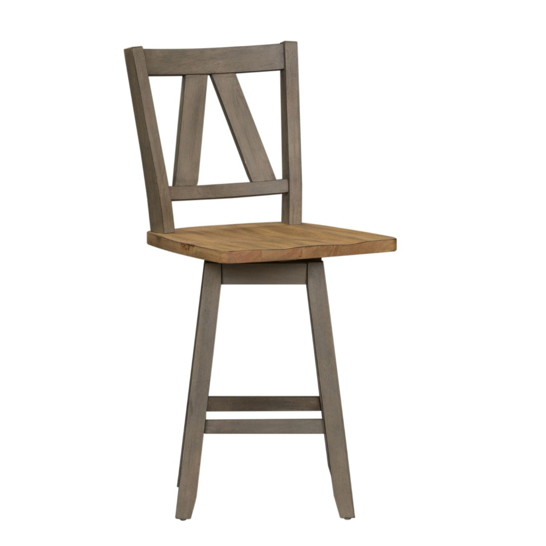 Lindsey Farm Swivel Counter Stool - Adjustable Height Bar Stool with 360° Rotation for Kitchen Island, Breakfast Nook & Home Bar | Modern Farmhouse Style Seating