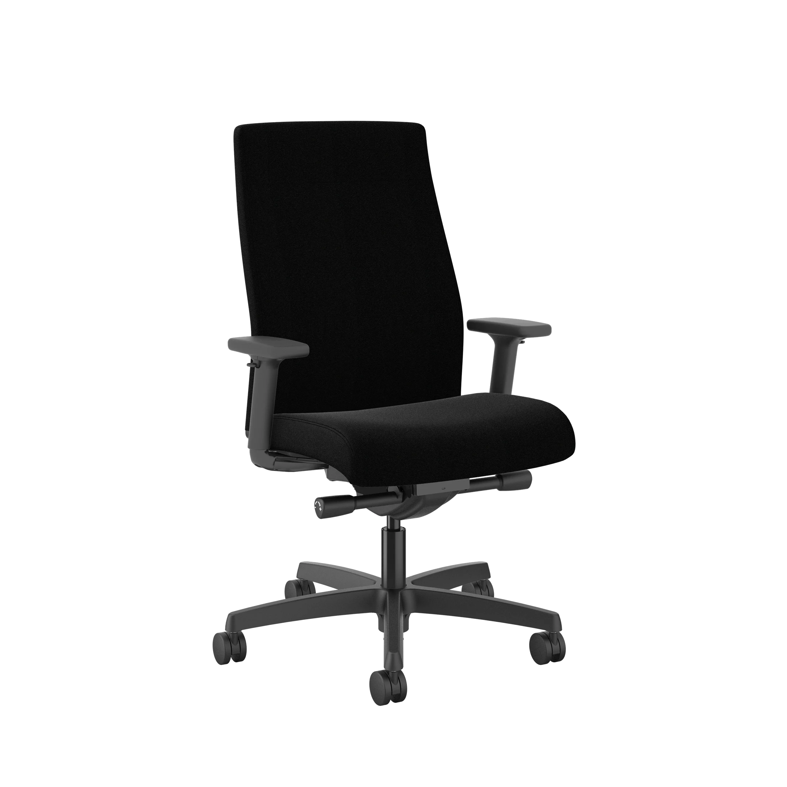 HON Ignition Upholstered Mid Back Office Chair - Ergonomic Mesh Task Chair with Adjustable Lumbar Support for Home & Office Workspace - Perfect for Long Hours of Computer Work and Video Conferencing