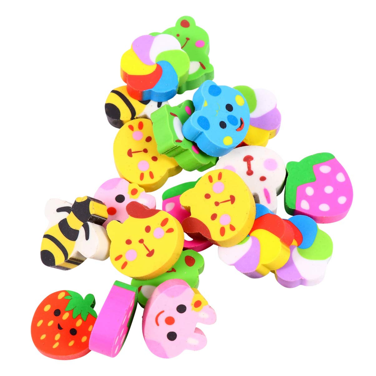 EXCEART Bulk Pencils Set - 144 pcs Mini Pencils with Assorted Fruit & Animal Shaped Erasers for Kids - Perfect for School, Classroom, Art Projects & Party Favors (Random Styles)
