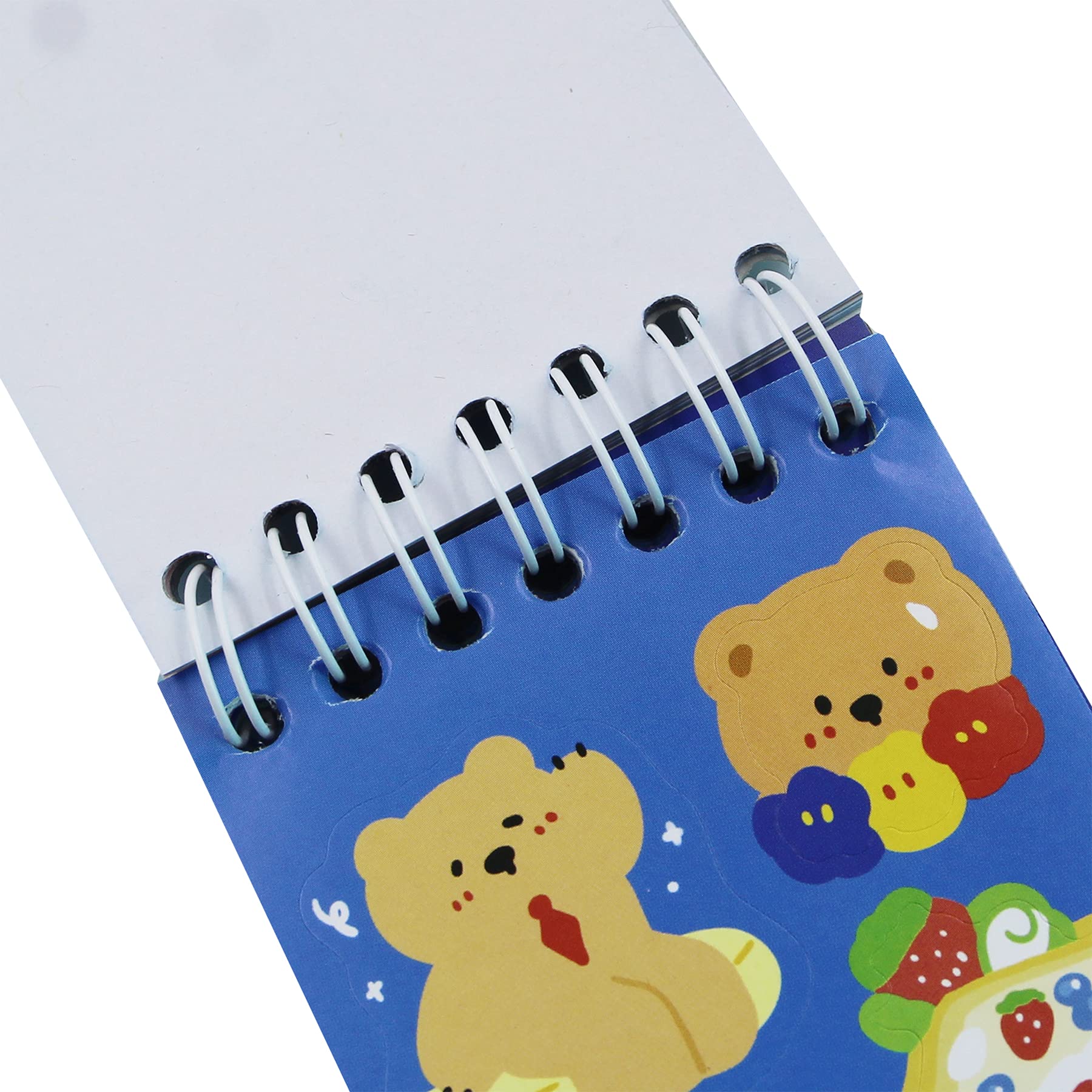 ANKOMINA 50 Sheets Cute Bear Sticker Book - Spiral Bound Cartoon Animal Decals for DIY, Journaling, Scrapbooking - Waterproof Vinyl Stickers for Laptop, Phone, Luggage, Water Bottle - Perfect for Kids & Adults Crafting