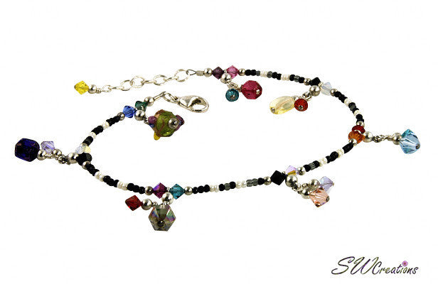 All Jazzed Up Color Splash Gypsy Charm Anklet - Bohemian Beaded Ankle Bracelet for Women | Perfect for Music Festivals, Beach Vacations & Summer Outfits