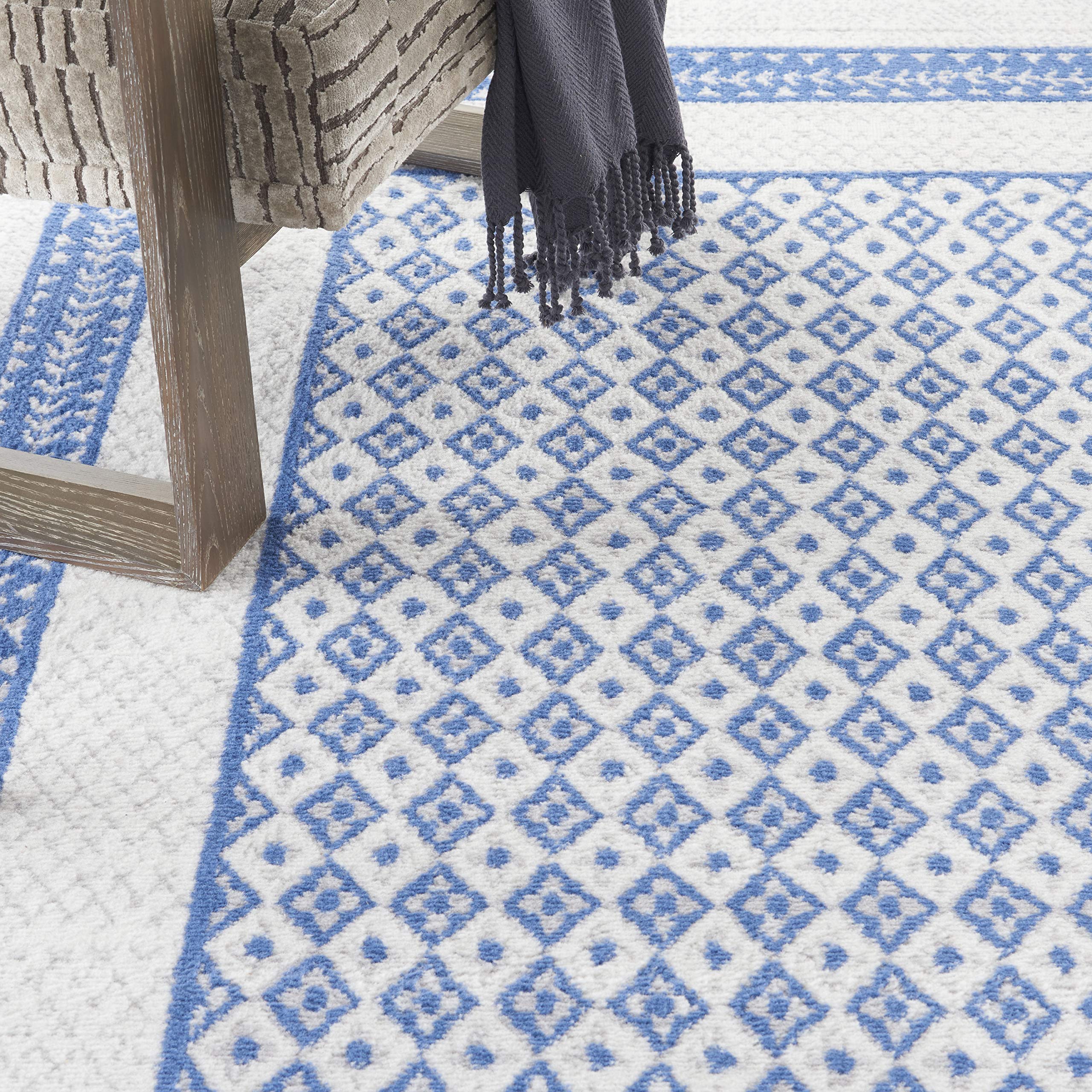 Nourison Whimsicle Geometric Ivory Blue 8'4