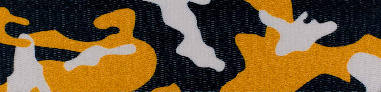 Country Brook Design - Black and Gold Camo Polyester Webbing for DIY Crafts, Dog Collars, and Outdoor Gear | High-Quality Closeout Material for Sewing Projects