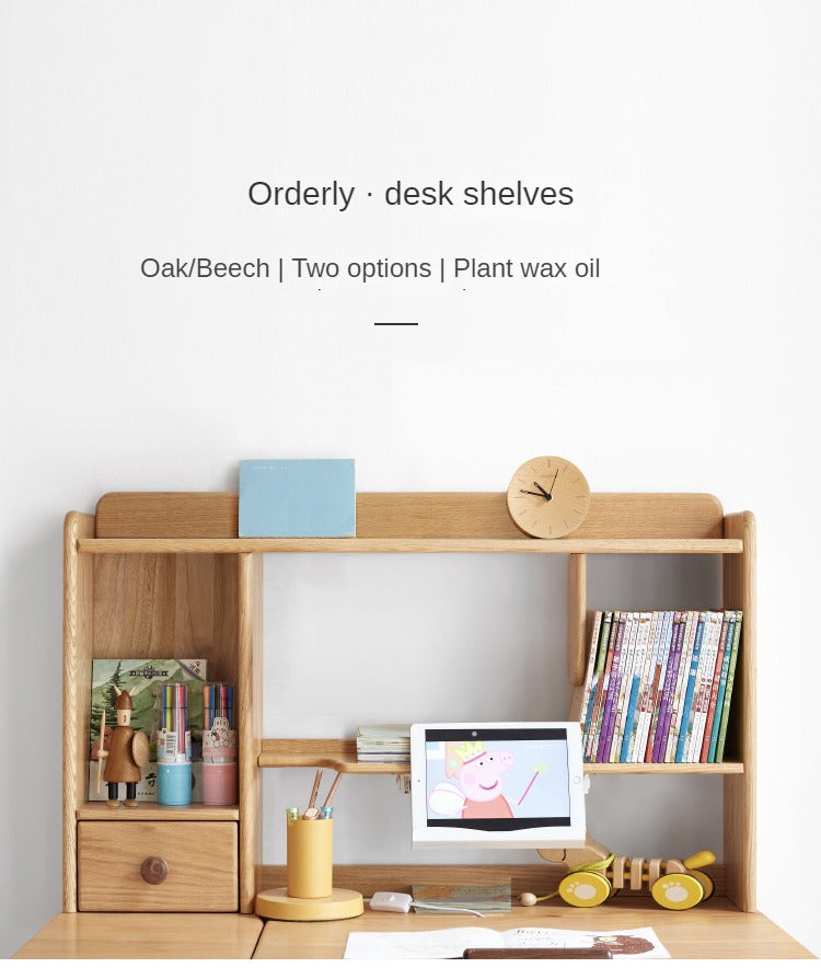 Solid Oak & Beech Wood Bookshelf - Sturdy Wooden Shelf for Home, Office & Library - Perfect for Organizing Books, Decor & Storage