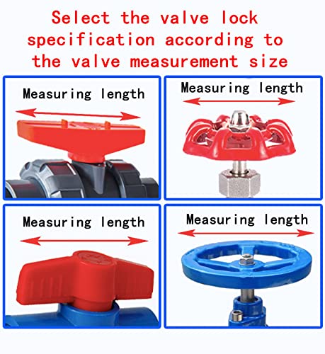 Lockout Tagout (LOTO) Valve Lockout Device - Red Safety Lock for 5-6.5 Inch Valve Handles | OSHA Compliant Key Lock | Industrial Equipment Safety for Water, Gas & Chemical Pipes