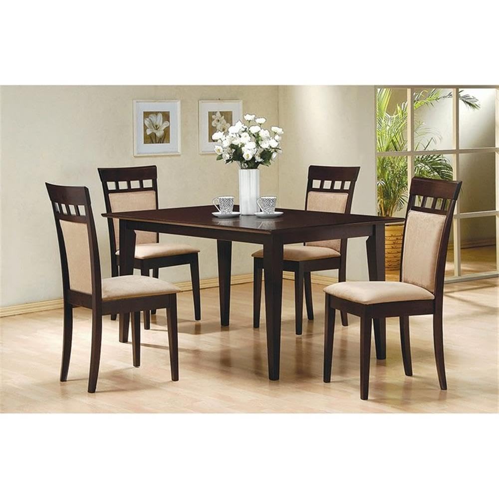Coaster Gabriel Upholstered Dining Side Chairs - Set of 2 in Cappuccino & Tan | Comfortable Kitchen & Dining Room Seating for Family Meals & Entertaining