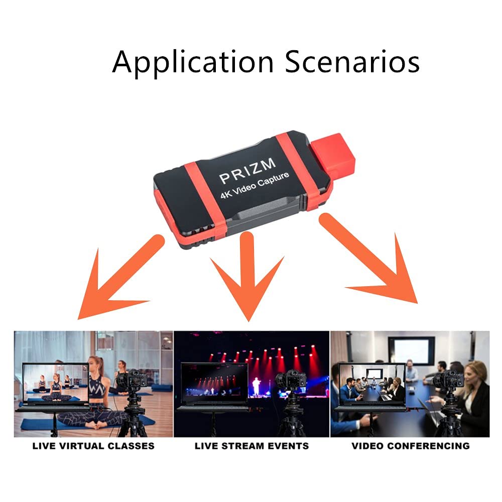 Cinebee PRIZM 4K Live Streaming Video Capture Adapter - 4K Input & Output for Gaming, Webinars & Content Creation
