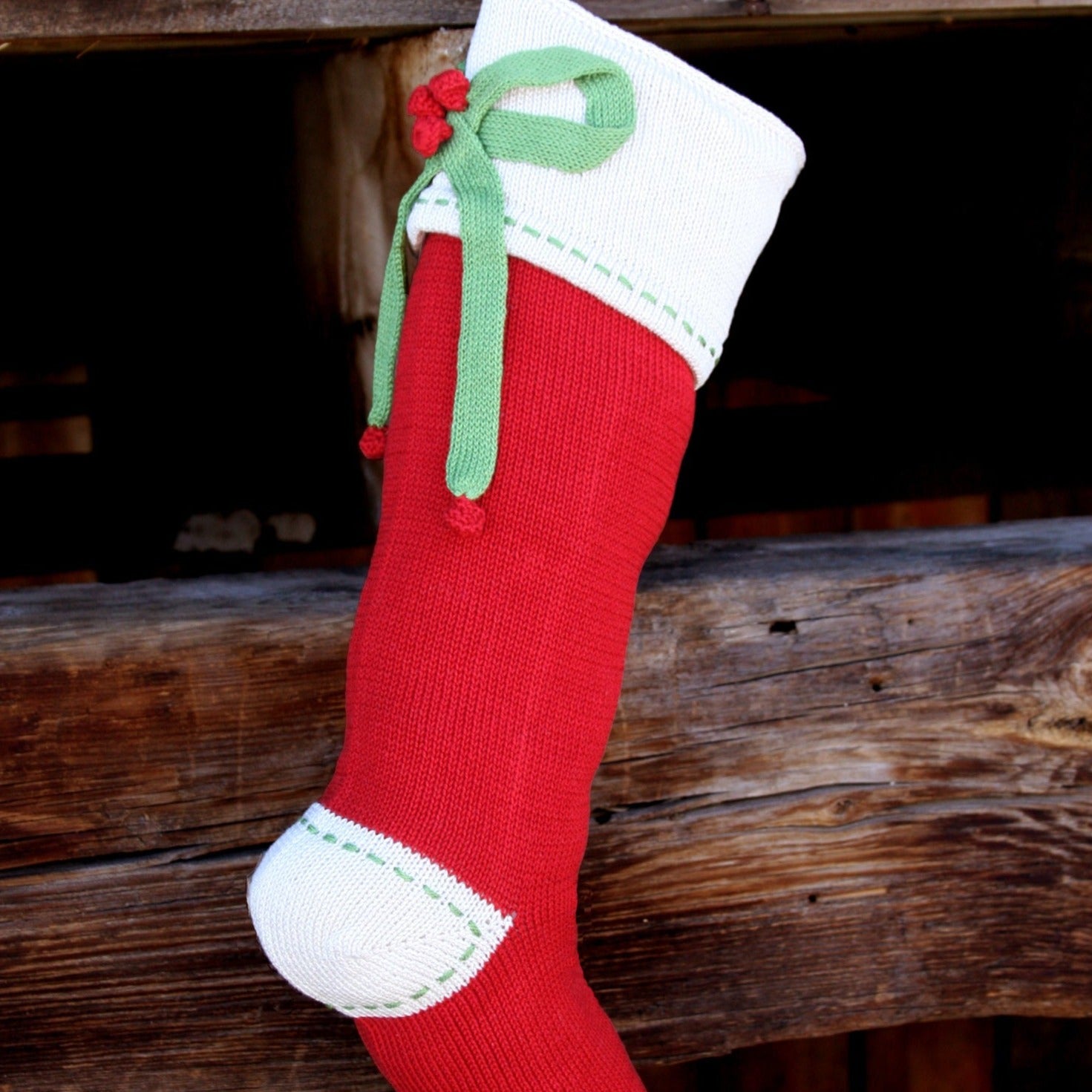 Red Christmas Stocking for Fireplace - Festive Holiday Decor with Gift Pouch, Perfect for Xmas Tree & Mantel Decorations (12 Inch)