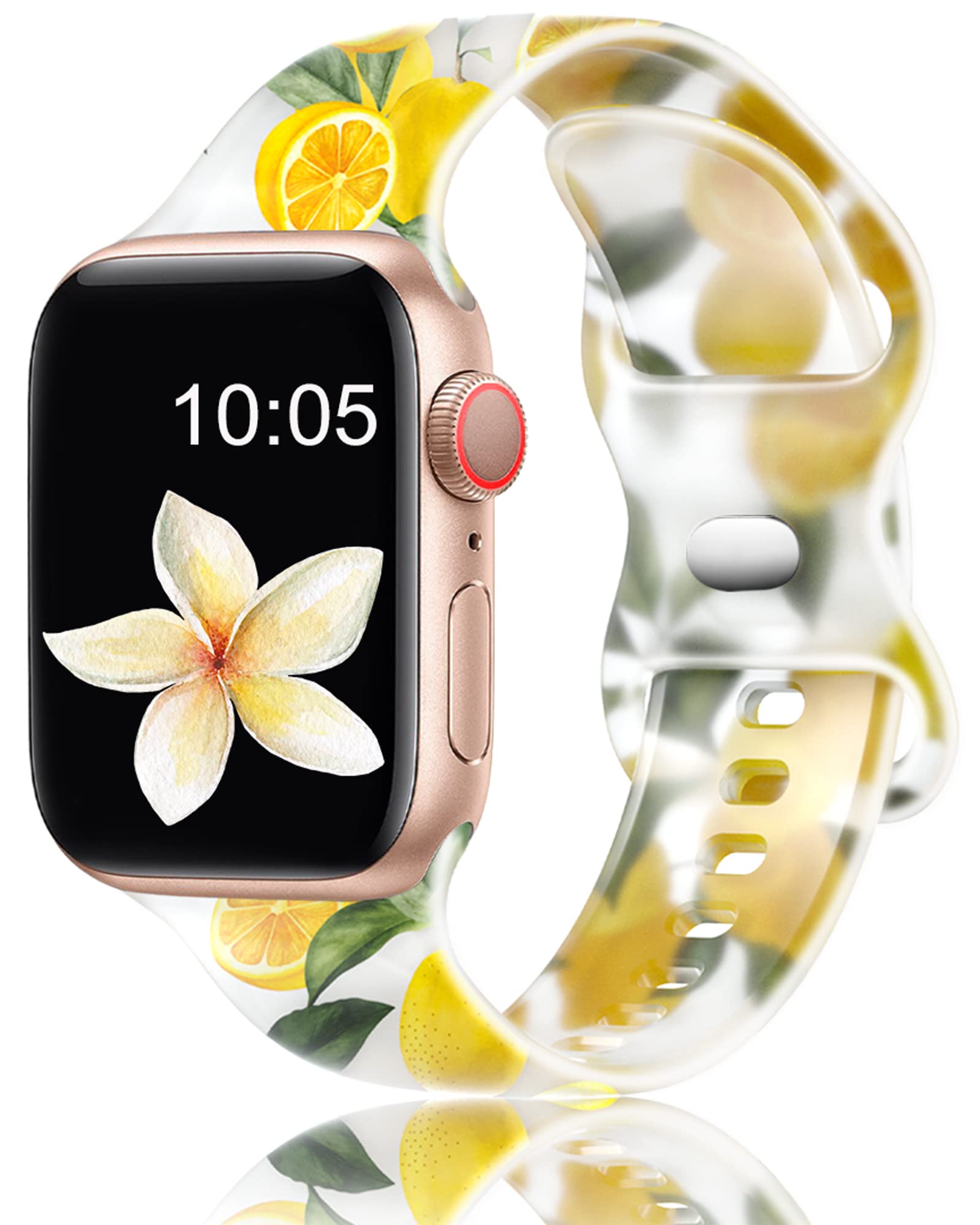 Witzon Compatible Apple Watch Band Series 8/7/6/5/4/3/2/1/SE/Ultra - 38mm 40mm 41mm 42mm 44mm 45mm 49mm Cute Print Silicone Sport Strap for Women - Replacement Accessories (Greenery) - Perfect for Workouts, Running, Yoga & Daily Wear