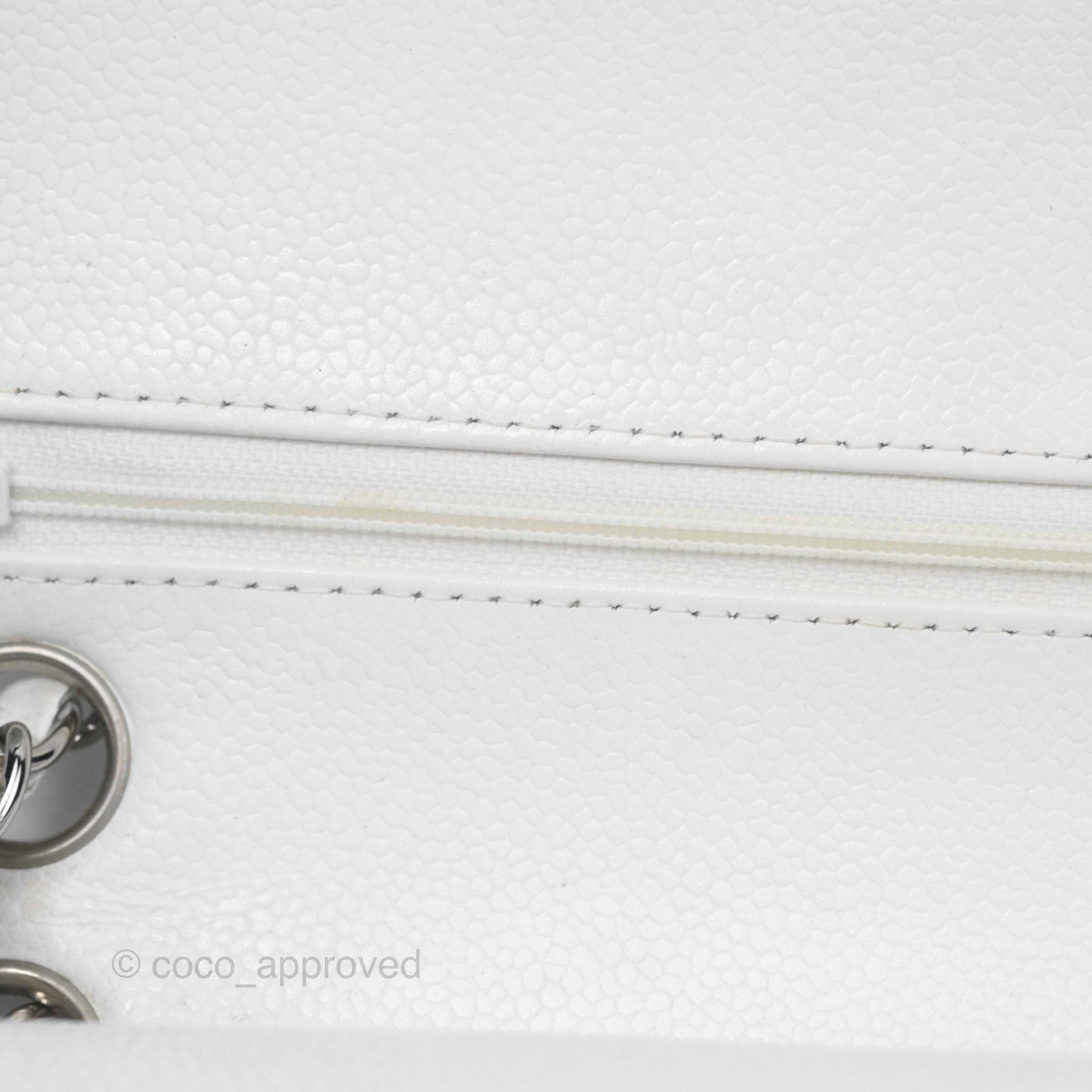 Chanel Classic Medium Double Flap Bag in White Caviar Leather with Silver Hardware - Luxury Handbag for Women, Perfect for Parties, Weddings & Everyday Elegance
