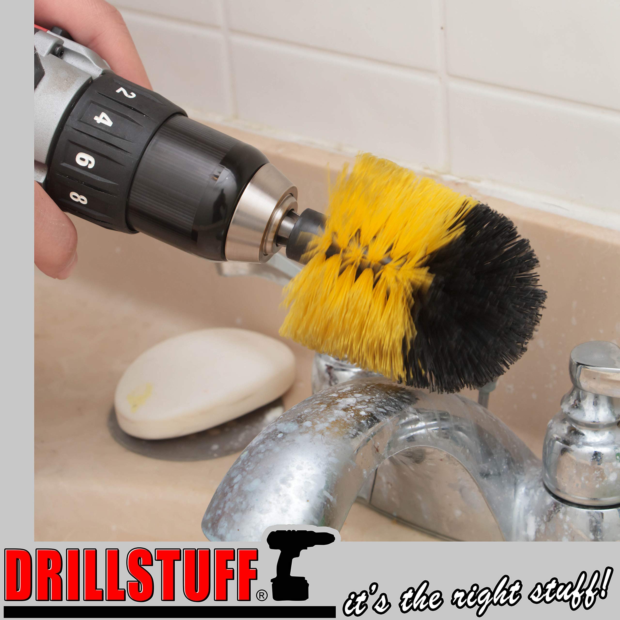 Premium Bathroom Cleaning Kit - Glass Shower Cleaner, Bathtub Brush & Tile Scrubber Set - Heavy Duty Grout Cleaning Brush with Sink & Shower Curtain Scrubber - Complete Home Cleaning Supplies for Sparkling Bathrooms (Ideal for Daily Cleaning & Deep Scrubbing)