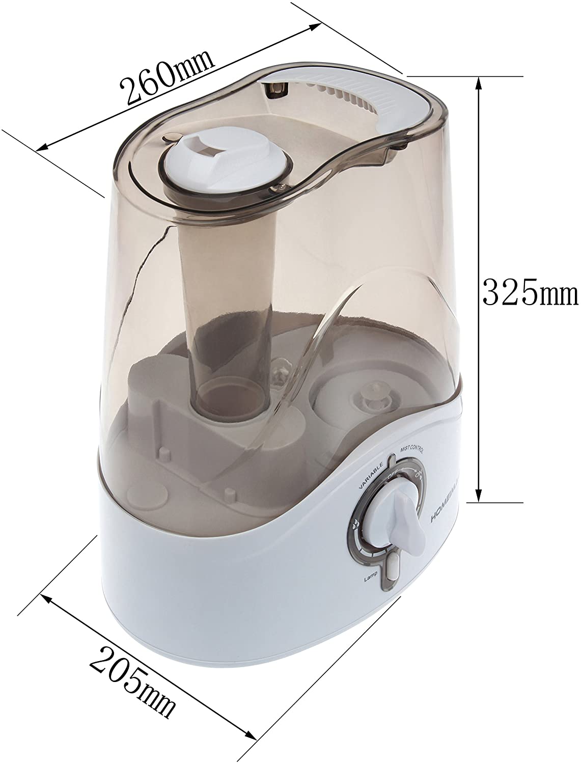 4.5L Cool Mist Humidifier by HOME IMAGE - Ultrasonic Quiet Air Humidifier for Bedroom, Nursery & Office - HI HYB21 Model for Dry Air Relief