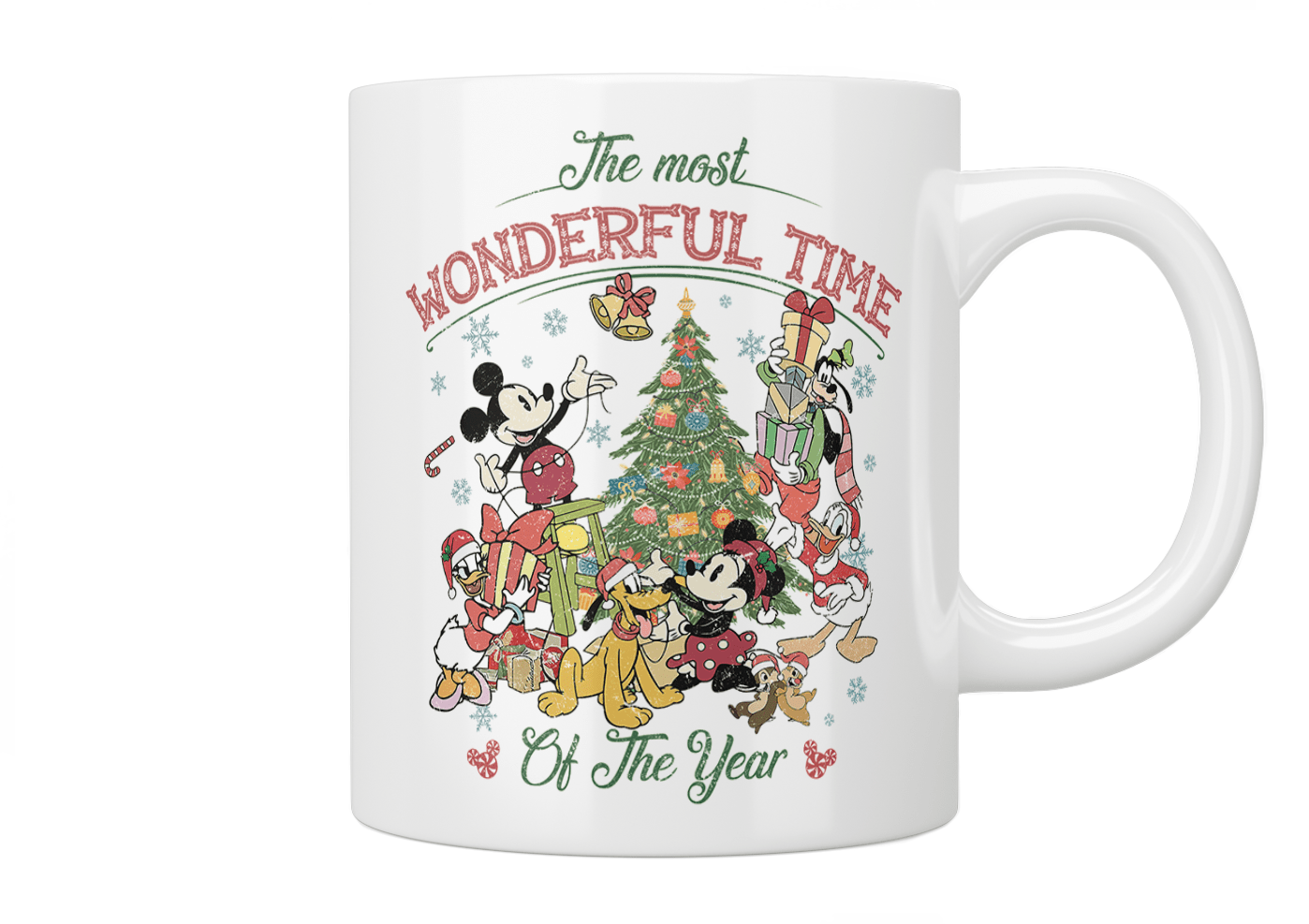 Disney Mickey Mouse Christmas Mug - Holiday Themed Coffee Cup with Mickey and Friends for Festive Drinks - Perfect for Hot Cocoa, Tea & Coffee Gifts