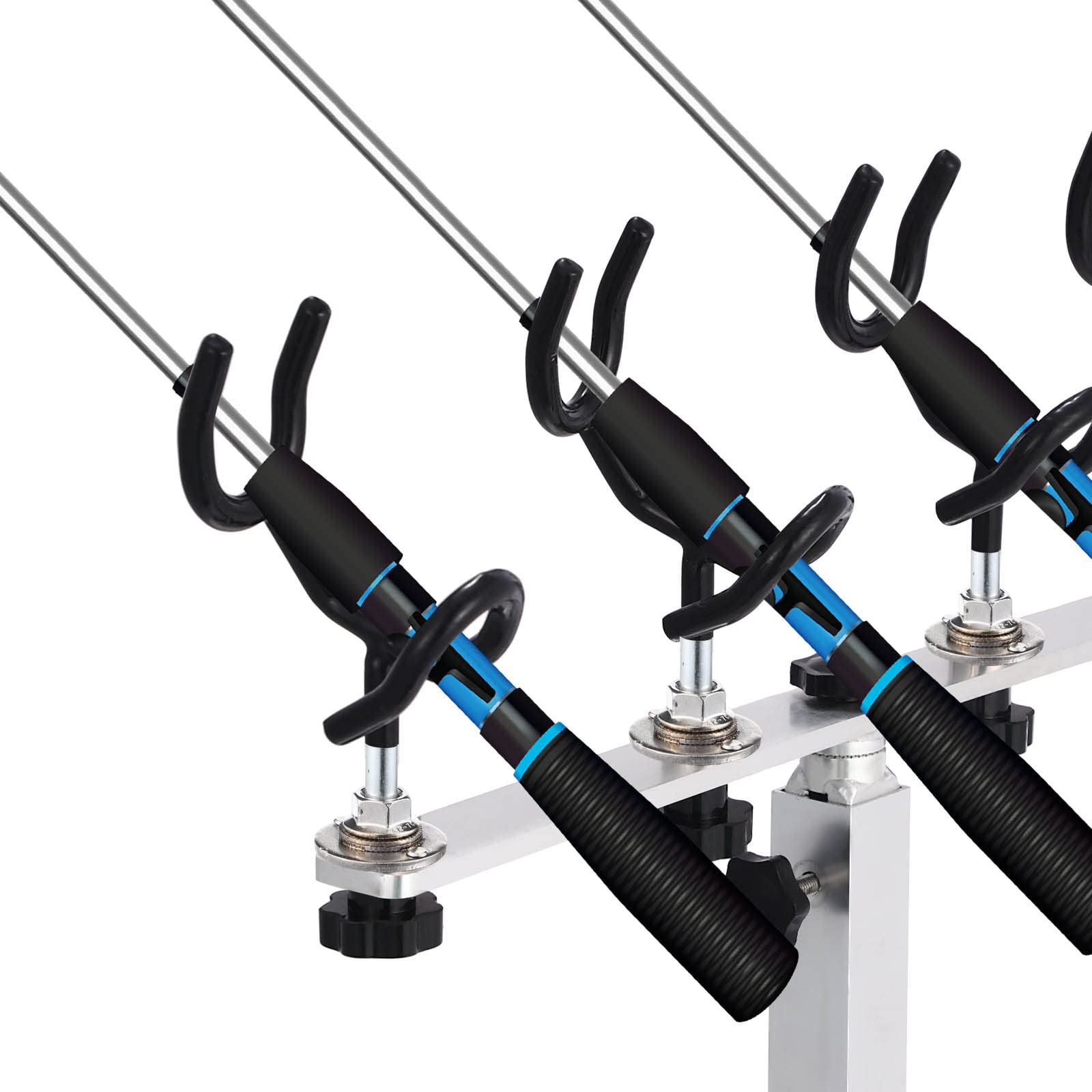 PVC Coated Steel Crappie Rod Holder - 360° Adjustable for Boats & Anglers - Fishing Accessories
