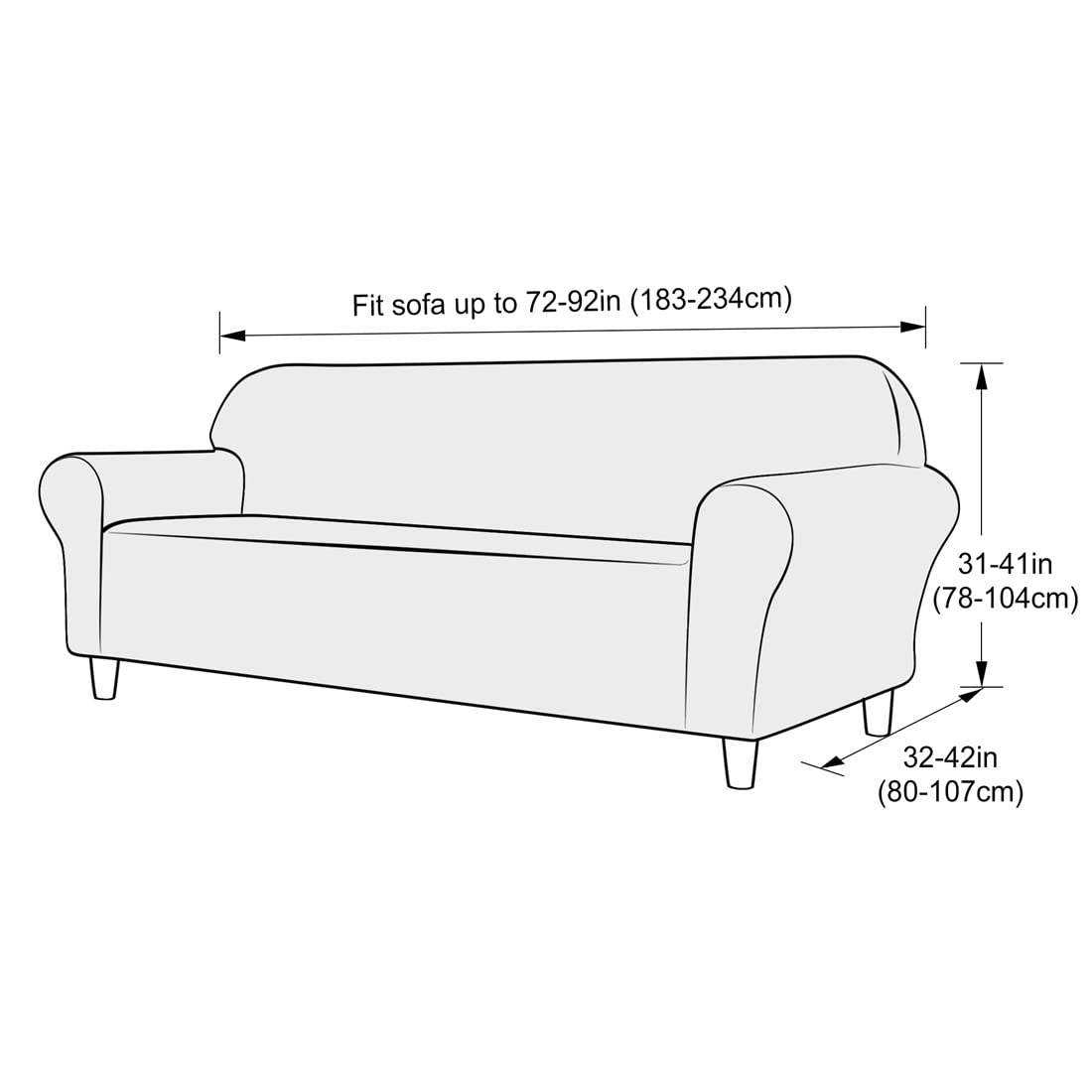 Stretch Velvet Sofa Slipcover for 3-Cushion Couch - 1 Piece Elastic Furniture Protector Cover | Machine Washable | Perfect for Living Room, Apartment & Home Decor