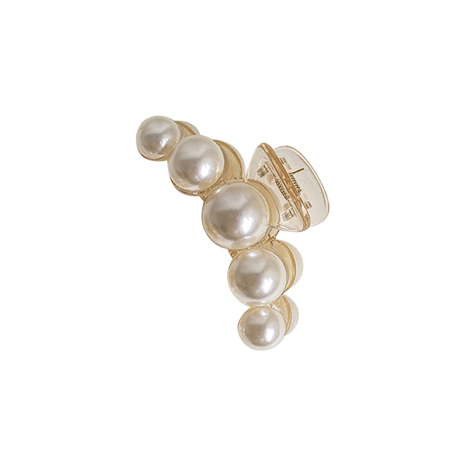 Elegant French Style Pearl Rhinestone Hair Clip - Non Slip Metal Snap Hairpin for Women (4 Inch) - Perfect for Weddings, Prom, Parties & Everyday Hairstyles