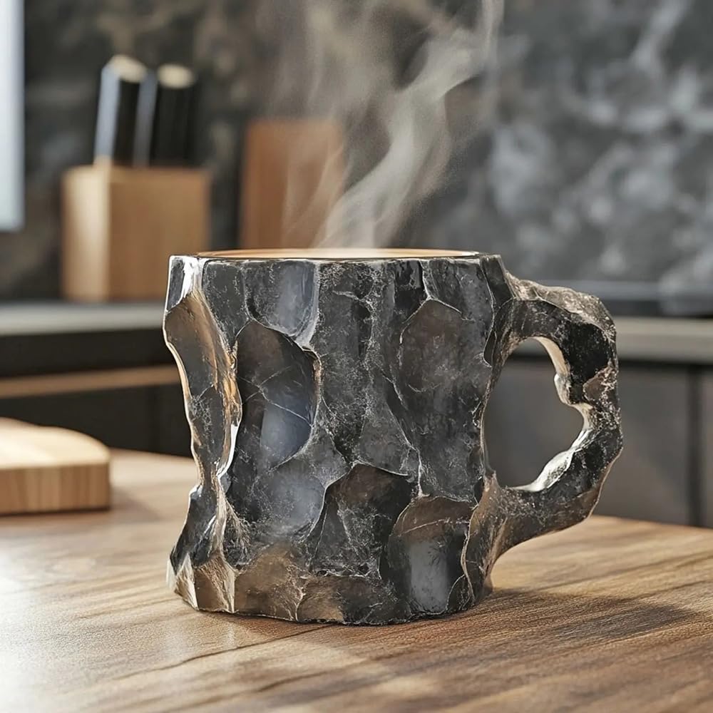 Premium Translucent Mineral Crystal Coffee Mug - Elegant Blue Crystal Cup for Home & Office - Perfect Gift for Coffee Lovers & Crystal Enthusiasts - Ideal for Morning Brews, Office Use & Thoughtful Gifting