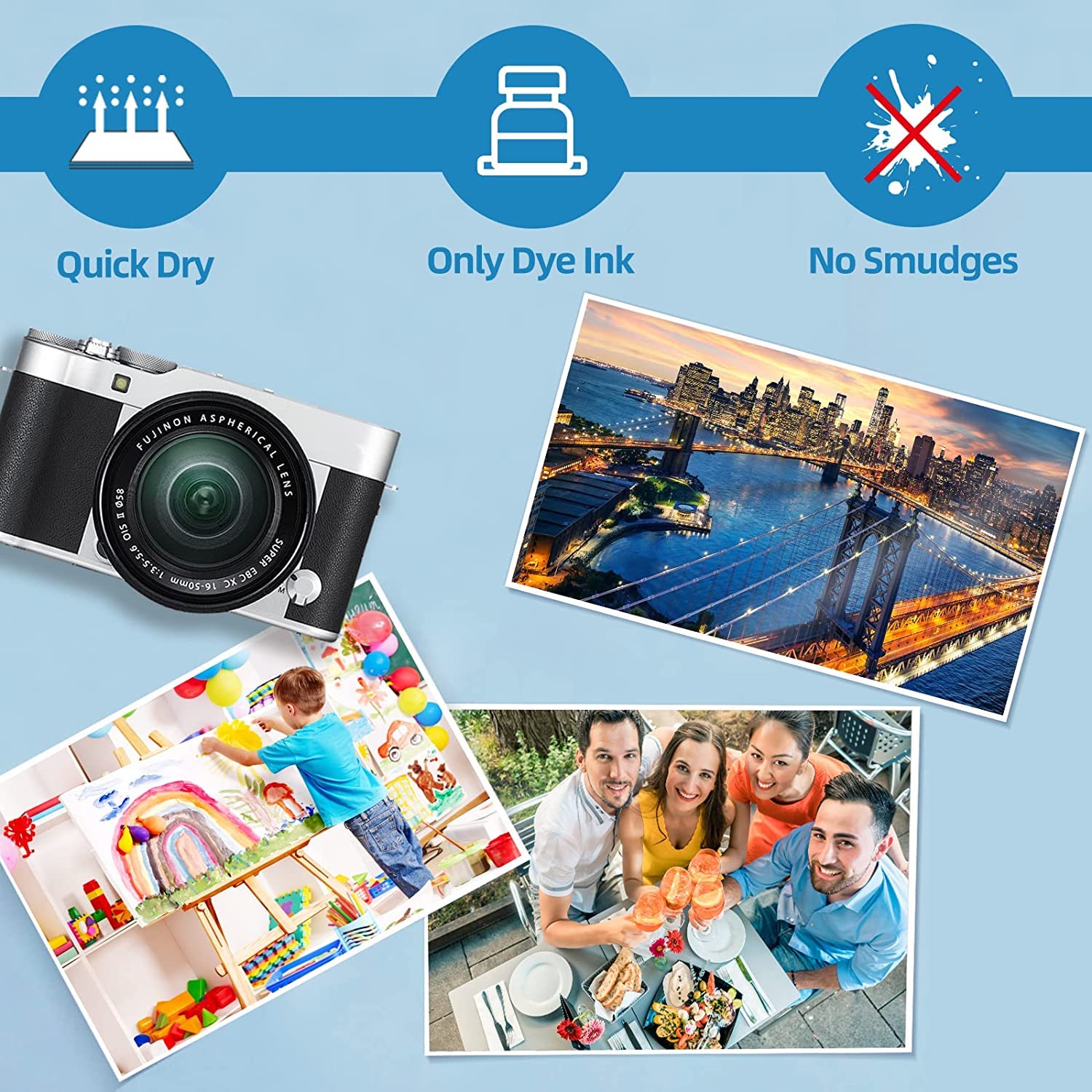Uinkit 300gsm Glossy Photo Paper 8.5x11 - 100 Sheets for Inkjet Printers - Perfect for Photo Albums & Art Prints