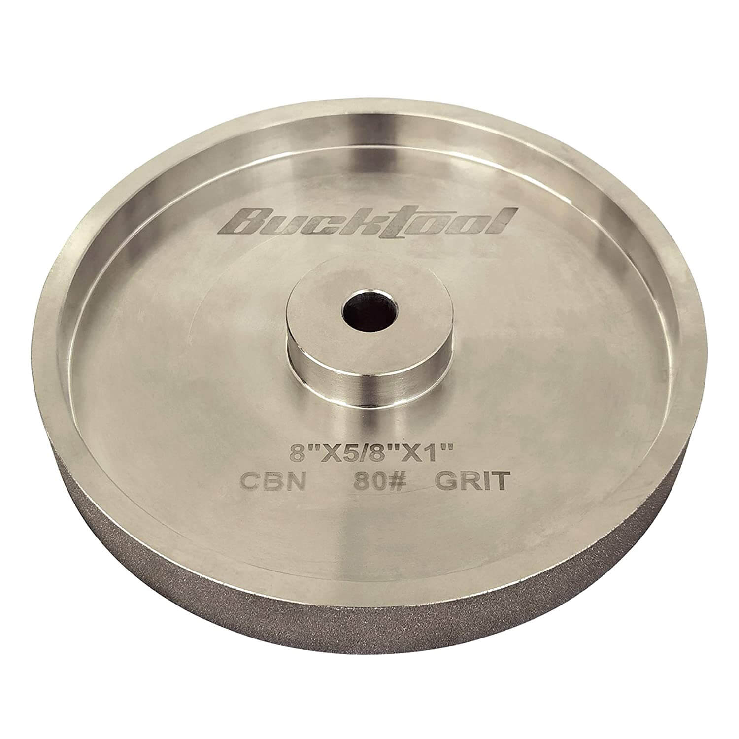BUCKTOOL 8-Inch CBN Grinding Wheel for High Speed Steel Tools - 180 Grit, 1-Inch Wide, 5/8 Arbor - Perfect for Sharpening Knives, Chisels, and Woodworking Tools