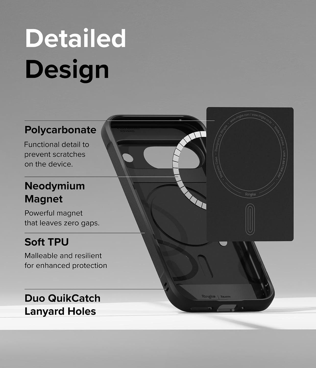Ringke Onyx Magnetic Black Case for Google Pixel 9 [MagSafe Compatible] - Anti-Slip Grip, Smudge Proof, Precise Camera Cutouts | Perfect for Everyday Protection & Wireless Charging