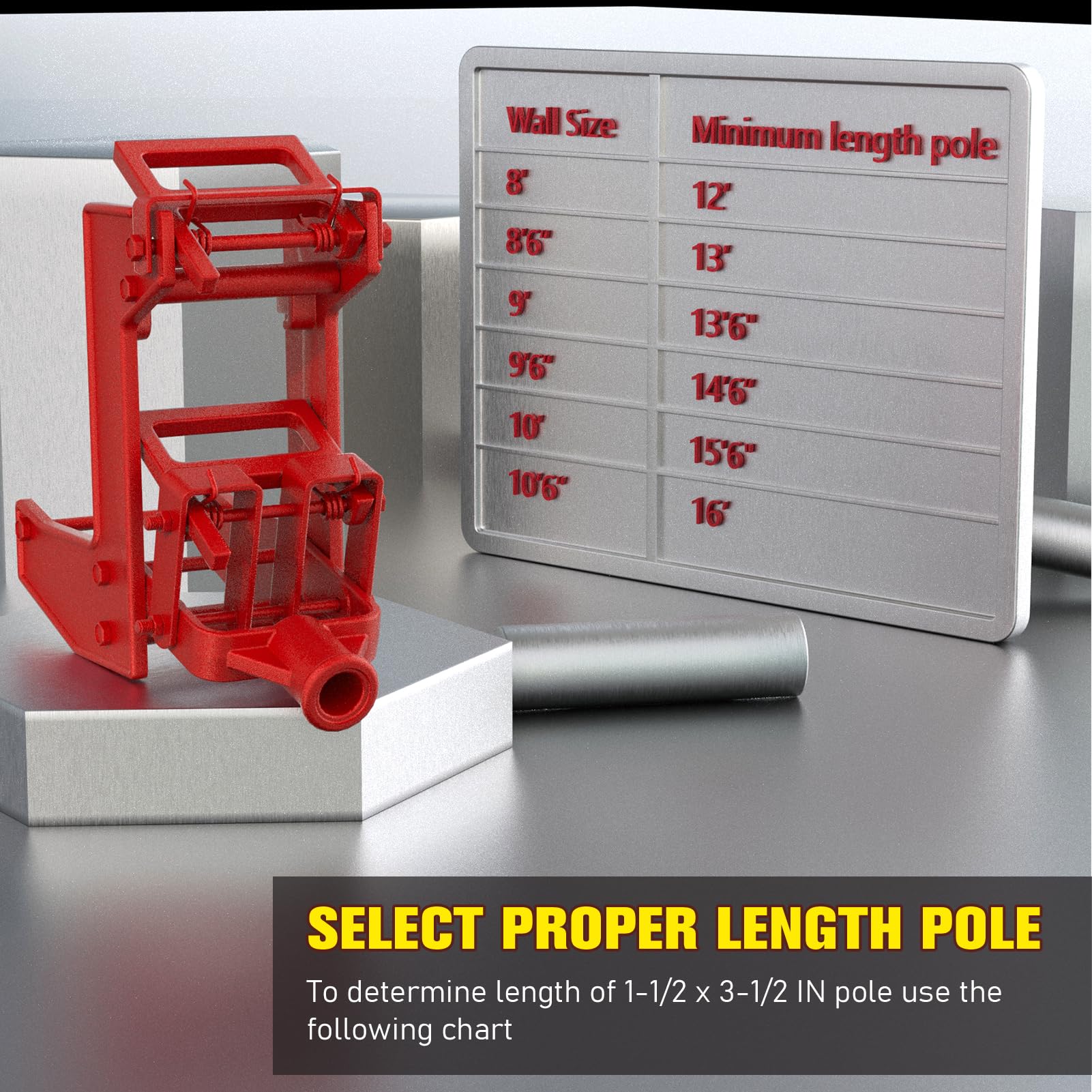 Heavy Duty Wall Jack for Framing - 1000 lbs Capacity, Portable Lifting Tool for 1-1/2